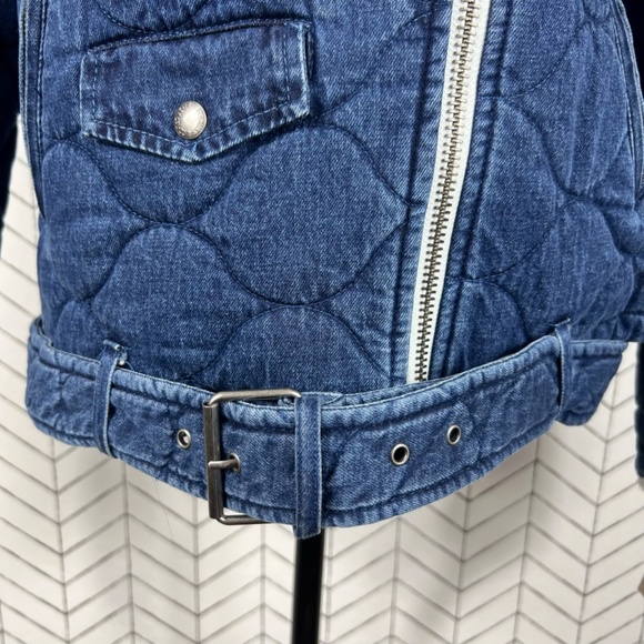 Levi's Quilted Denim Jacket Sherpa Moto - Picture 4 of 16